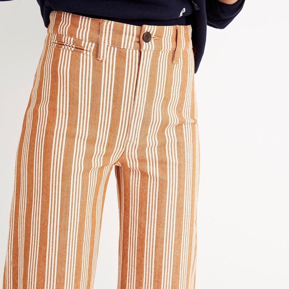 Madewell Emmett Wide-Leg Striped Crop Pants
